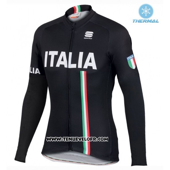 2016 Maillot Ciclismo IAM Blanc et Noir Manches Longues et Cuissard